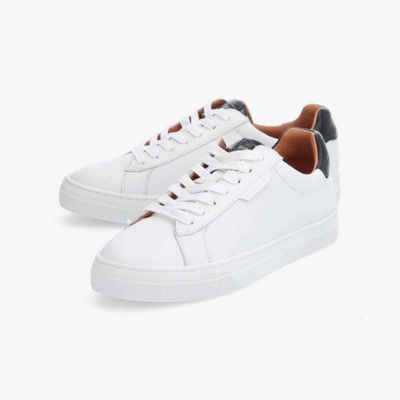 SPARKLE SNEAKER W - NAPPA/KROCO - BLANC/NOIR
